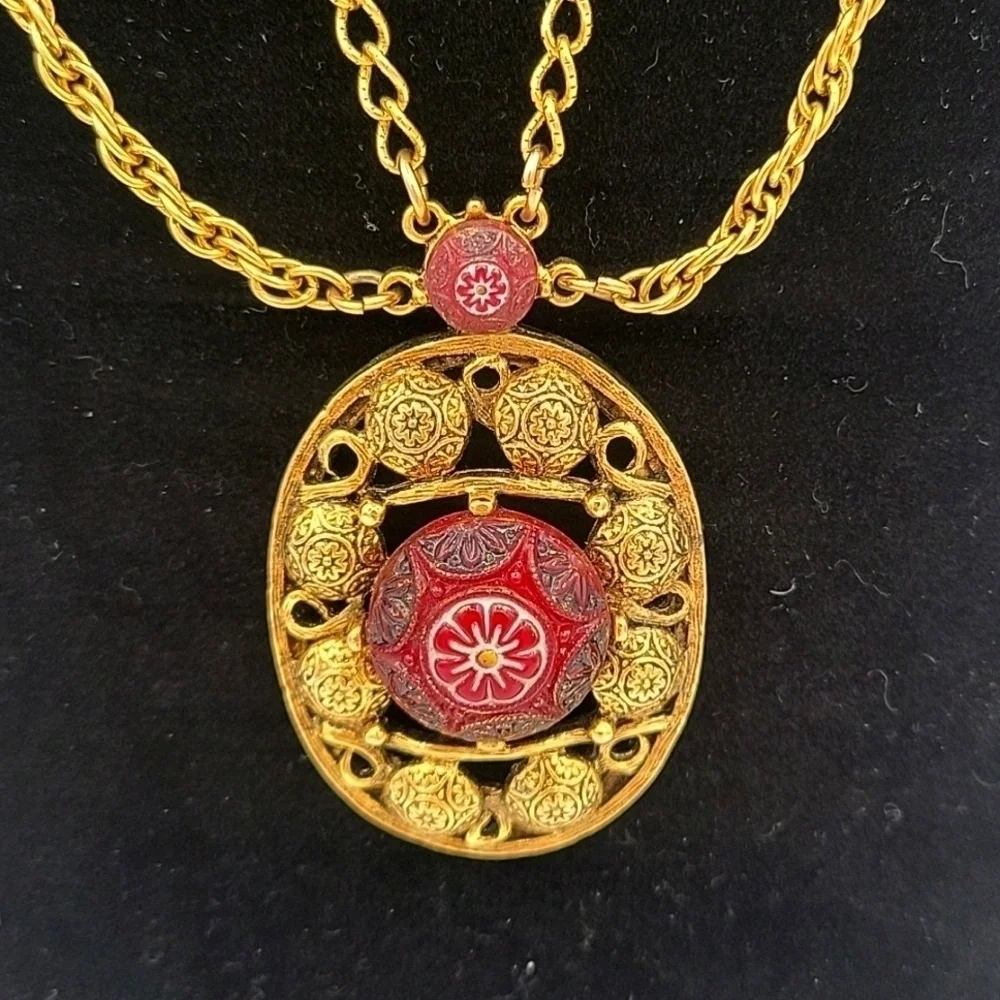 Celebrity NY Vintage Pendant Moroccan Matrix Necklace